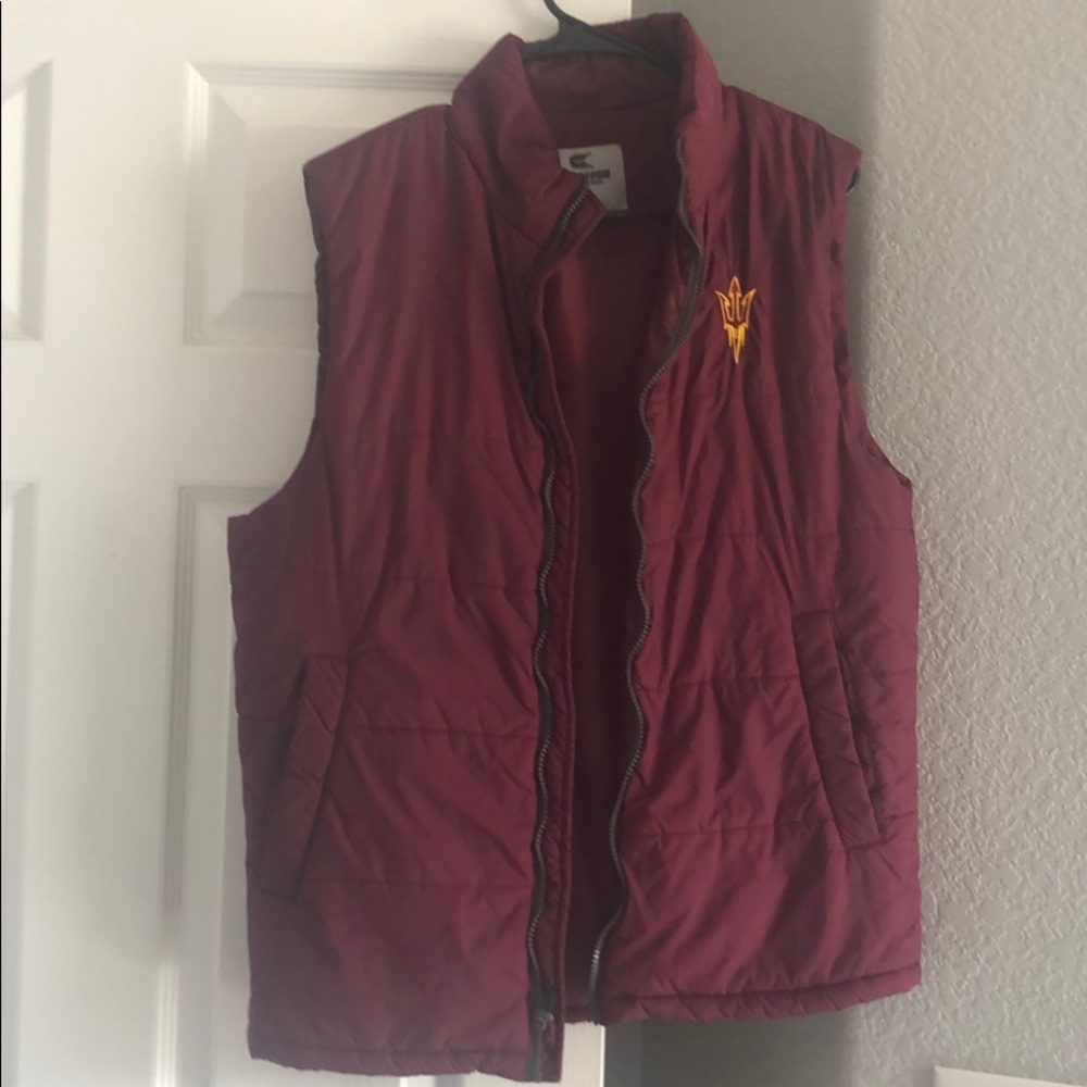maroon vest